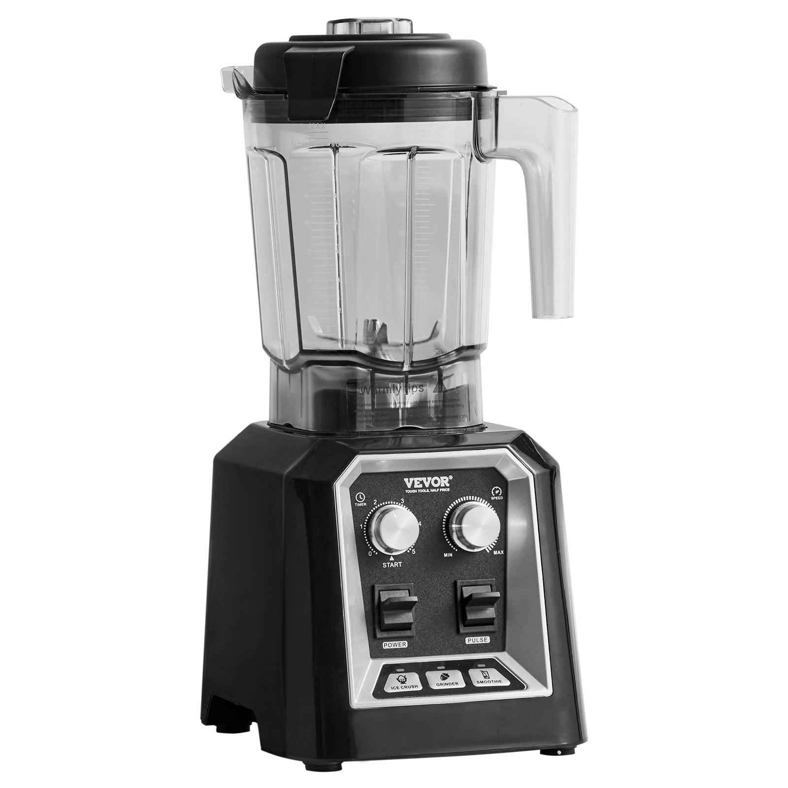 Professional Blender, Commercial Countertop Blenders, 68 Oz Jar Blender Combo, Stainless Steel 3 Functions Blender, For Frozen Drinks, Shakes, Smoothies, Peree, And Crush Ice, Black