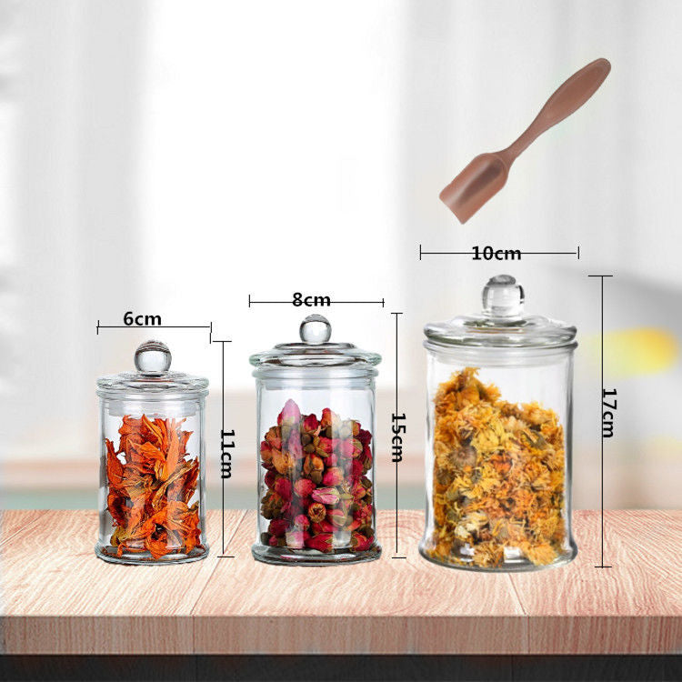 Storage Tank Transparent Portable Glass Bottle With Lid