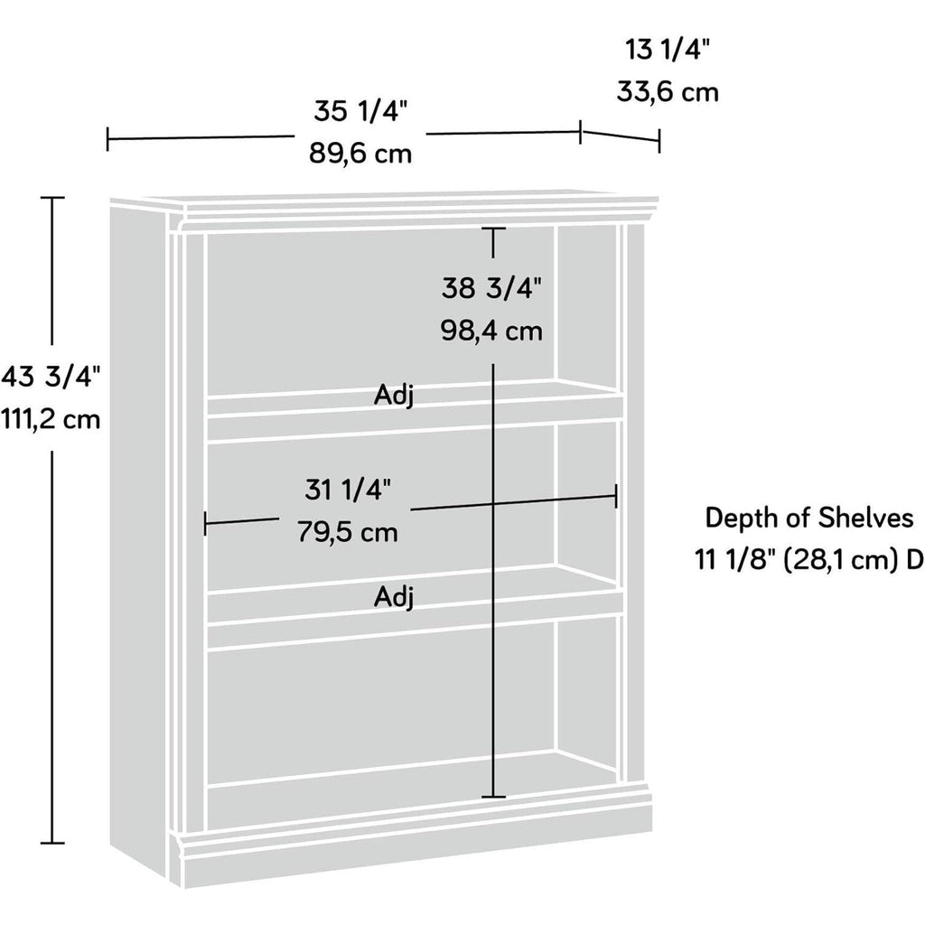 Three Tier Wooden Book Shelf Estate Black with Adjustable Shelves Multipurpose Bookshelf for Home Office And Living Room