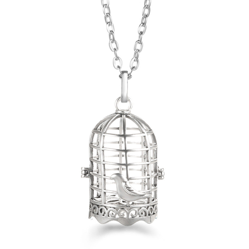 Aromatherapy Zircon Cage Hollow Necklace Essential Oil Diffuser Perfume Box Antique Traditional Han Clothing Accessories