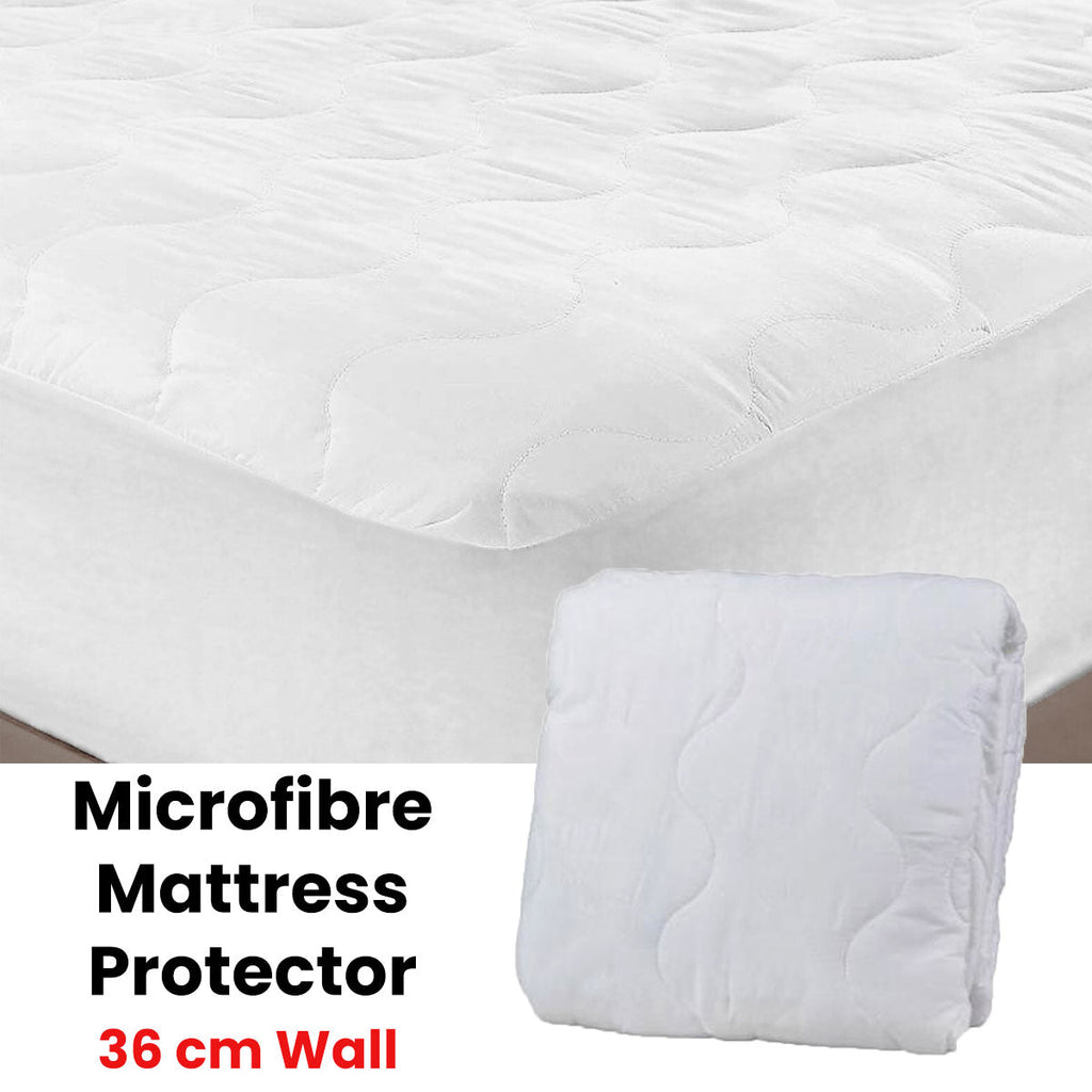 NNEDSZ Essentially Home Living Microfibre Quilted Fitted Mattress Protector - DOUBLE