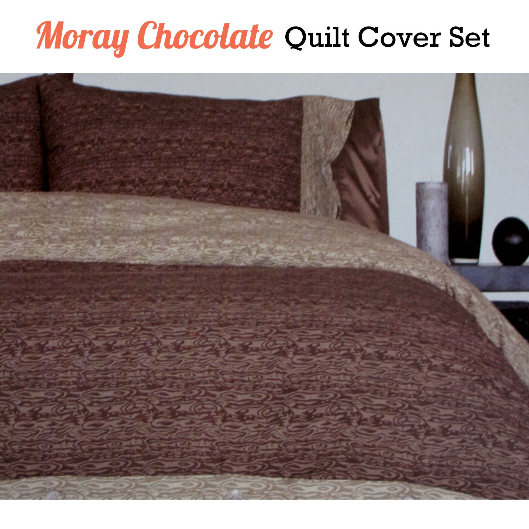 NNEDSZ Essentially Home Living MoChocolate Quilt Cover Set Double