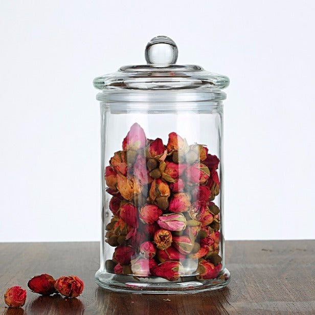 Storage Tank Transparent Portable Glass Bottle With Lid