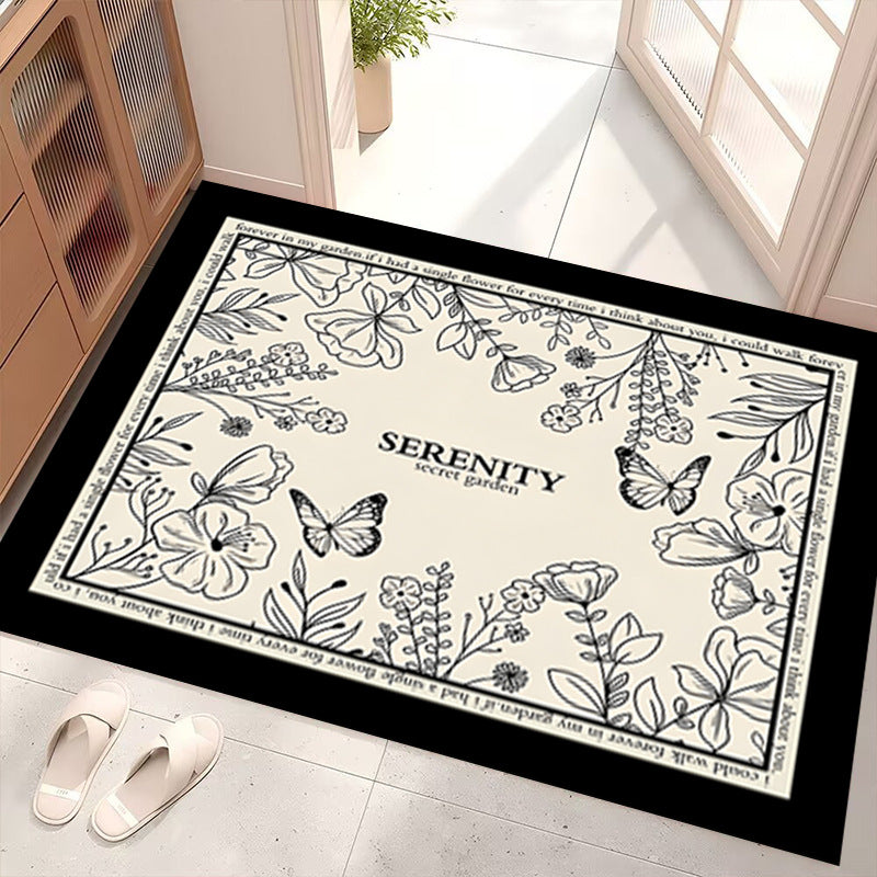 Light Luxury Crystal Velvet Absorbent Floor Mat Bathroom Mats American Style