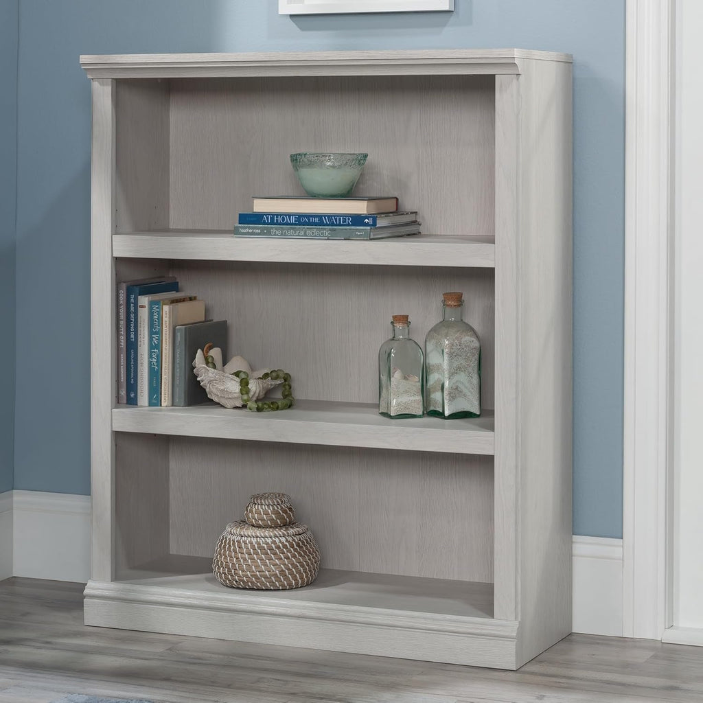 3 Tier Wooden Bookcase Glacier Oak Multipurpose Bookshelf For Home Office And Living Room