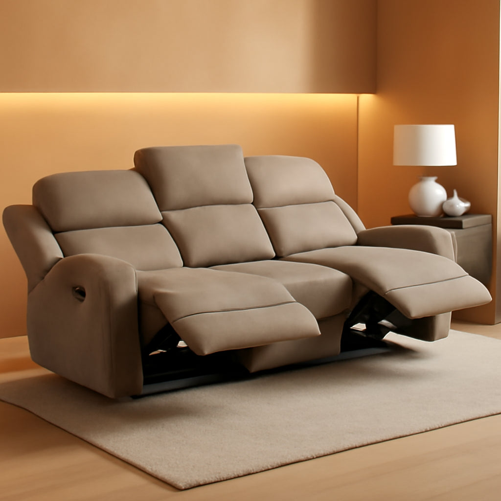 84.5 Inch Brown Recliner Couch Living Sofa Home Theater